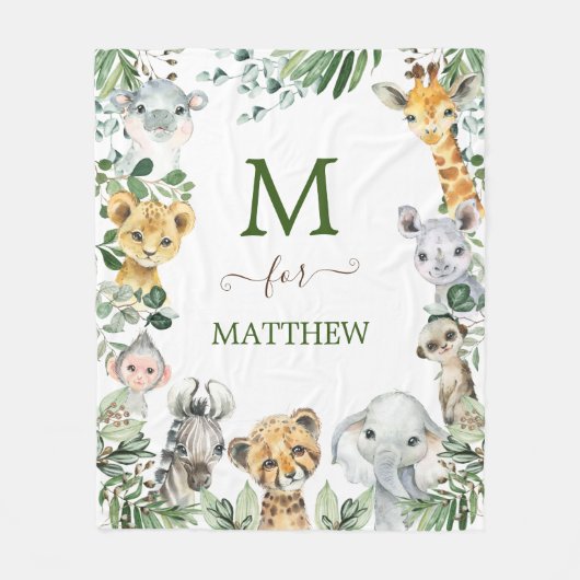 Couverture Polaire Safari sauvage de verdure russe Bébé Garçon (Devant)