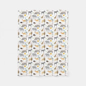 Couverture Polaire Safari Savanna Animaux multiples (Devant)