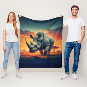 Couverture Polaire Safari Sunset Rhino