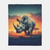 Couverture Polaire Safari Sunset Rhino (Devant)