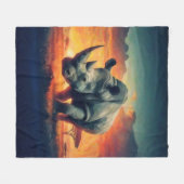 Couverture Polaire Safari Sunset Rhino (Devant (Horizontal))
