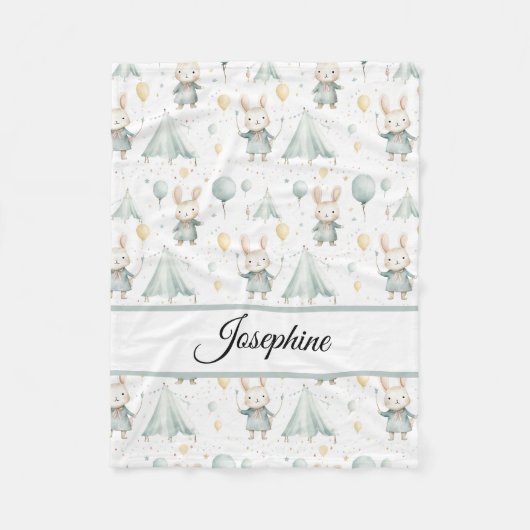 Couverture Polaire Sage Bunny Dreams Baby Personnalisé (Devant)