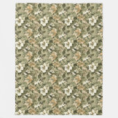 Couverture Polaire Sage Green Blanket Elegant Gold Floral Accent (Devant)