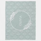 Couverture Polaire Sage Green Elegant Damask Personnalisé (Devant)