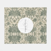 Couverture Polaire Sage Green Floral Élégant (Devant (Horizontal))