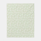 Couverture Polaire Sage Green Mmte Feuille Motif (Devant)