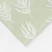 Couverture Polaire Sage Green Mmte Feuille Motif (Coin)