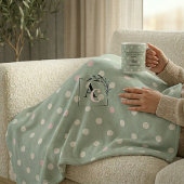 Couverture Polaire Sage Green Polka Dot Monogram Parents’ Eid Gift