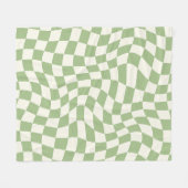 Couverture Polaire Sage Green Psychedelic À damiers Super Grid Patte (Devant (Horizontal))