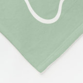 Couverture Polaire Sage Green Wavy Border Monogrammed (Coin)