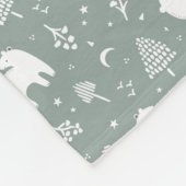 Couverture Polaire Sage Green Woodland Baby Bears (Coin)