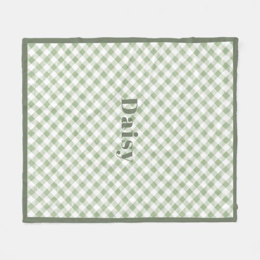 Couverture Polaire Sage naturel rustique En vichy Plaid (Devant (Horizontal))