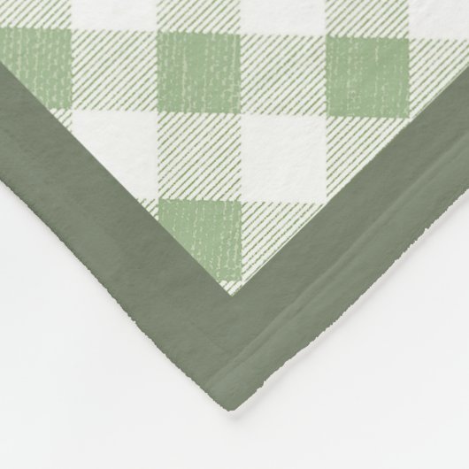 Couverture Polaire Sage naturel rustique En vichy Plaid (Coin)