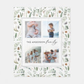 Couverture Polaire Sage vert botanique élégant moderne famille 4 phot (Devant)