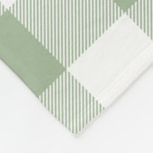 Couverture Polaire Sage vert et blanc En vichy Plaid (Coin)