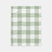 Couverture Polaire Sage vert et blanc En vichy Plaid (Devant)