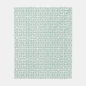 Couverture Polaire Sage Vert Simple Géométrique Clé grecque (Devant)