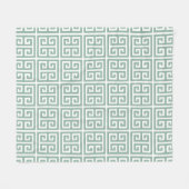 Couverture Polaire Sage Vert Simple Géométrique Clé grecque (Devant (Horizontal))
