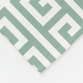Couverture Polaire Sage Vert Simple Géométrique Clé grecque (Coin)