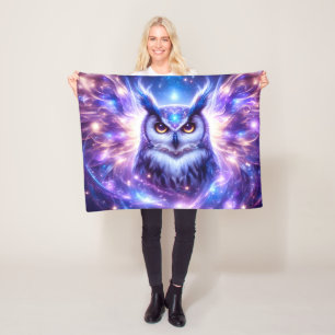 Couverture Polaire Sagesse Mystique Cosmique Hibou Spirituel Céleste