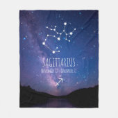 Couverture Polaire Saggitarius | Constellation Zodiaque personnalisée (Devant)