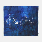 Couverture Polaire Sagittaire Zodiac Constellation Galaxie Monogramme (Devant (Horizontal))