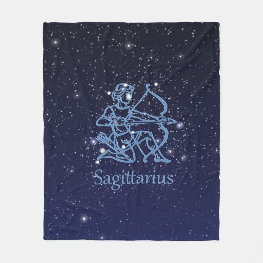Couverture Polaire Sagittarius Constellation & Zodiac Signe avec étoi (Devant)