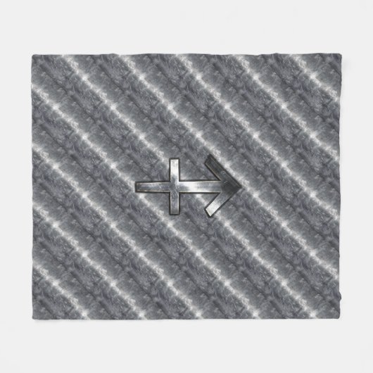 Couverture Polaire Sagittarius Zodiac Dans Grunge Revêtement d'acier  (Devant (Horizontal))