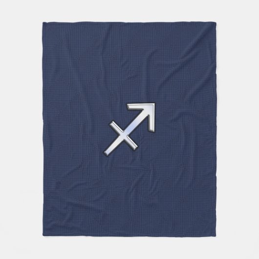 Couverture Polaire Sagittarius Zodiac Sign on Blue Carbon Fibre Print (Devant)