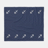 Couverture Polaire Sagittarius Zodiac Sign on Blue Carbon Fibre Print (Devant (Horizontal))