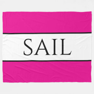 Couverture Polaire SAIL Sporty Fun Bright Nautical Rose Blancs