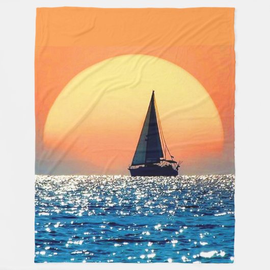 Couverture Polaire Sailboat Ocean Sunset (Devant)