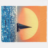 Couverture Polaire Sailboat Ocean Sunset (Devant (Horizontal))