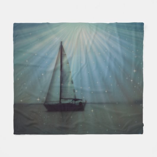 Couverture Polaire SailBoat & Stars Fleece Blanket (Devant (Horizontal))