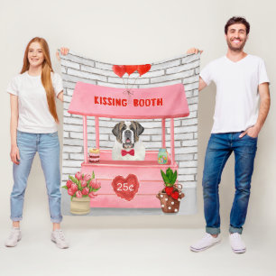 Couverture Polaire Saint Bernard Chien Saint Valentin Booth de baiser