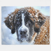 Couverture Polaire SAINT BERNARD dans la NEIGE (Devant (Horizontal))