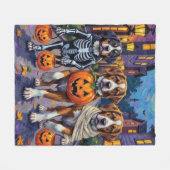 Couverture Polaire Saint Bernard Dogs in Halloween Costumes (Devant (Horizontal))