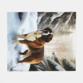 Couverture Polaire Saint Bernard Laisser Neige Noël (Devant (Horizontal))