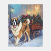 Couverture Polaire Saint-Bernard Saison de Noël festive (Devant)