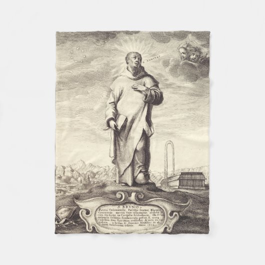 Couverture Polaire Saint Bruno de Cologne Gravure Ancienne Style Arti (Devant)