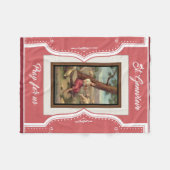 Couverture Polaire Saint de fille de St Genevieve religieux (Devant (Horizontal))