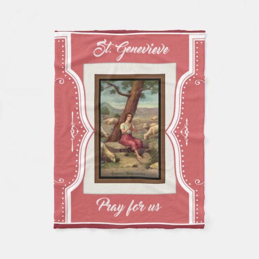 Couverture Polaire Saint de fille de St Genevieve religieux (Devant)