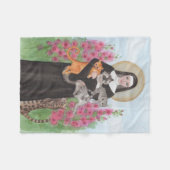 Couverture Polaire Saint Gertrude Patron Saint des Chats (Devant (Horizontal))