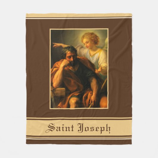 Couverture Polaire Saint-Joseph Angel Prière religieuse catholique  (Devant)