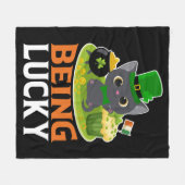 Couverture Polaire Saint Patrick's Day Être chanceux (Devant (Horizontal))