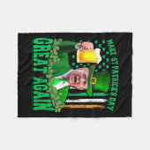 Couverture Polaire Saint Patrick's Day Great again Funny Trump 3 (Devant (Horizontal))