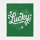 Couverture Polaire Saint Patrick's Day Heart Lucky Clover Shamrock (Devant)