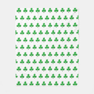 Couverture Polaire Saint Patrick's Day Irlandais Green Clover Shamroc