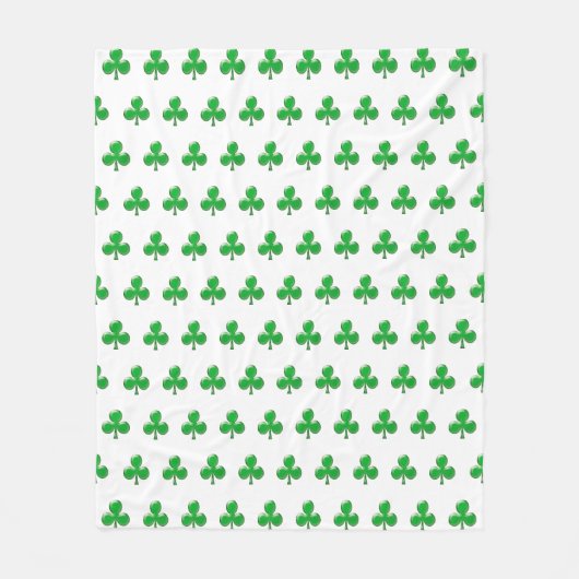 Couverture Polaire Saint Patrick's Day Irlandais Green Clover Shamroc (Devant)