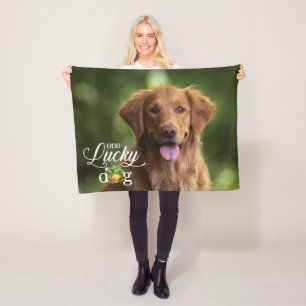 Couverture Polaire Saint Patrick's Day Lucky Dog Photo personnalisée